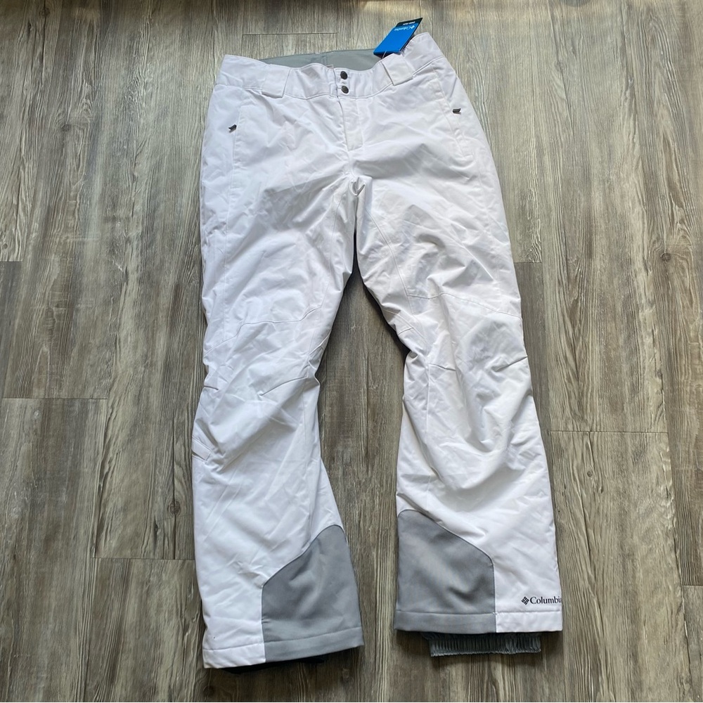Columbia Bugaboo Omni-Tech White and Gray Winter Pants Size M